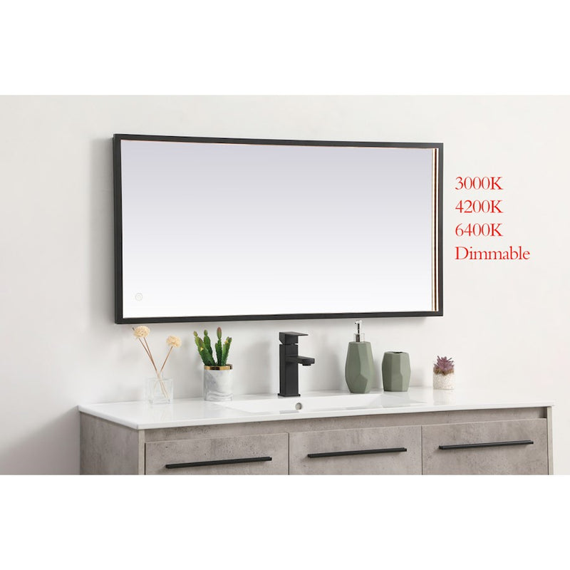 Elegant Decor Pier 20X40" LED Mirror/3000K/4200K/6400K, Black