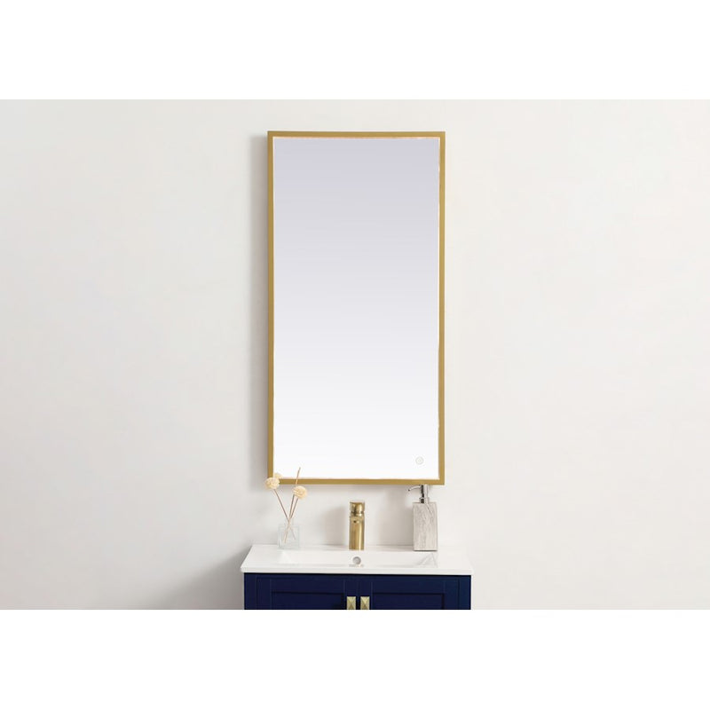 Elegant Decor Pier 20X40" LED Mirror/3000K/4200K/6400K, Brass