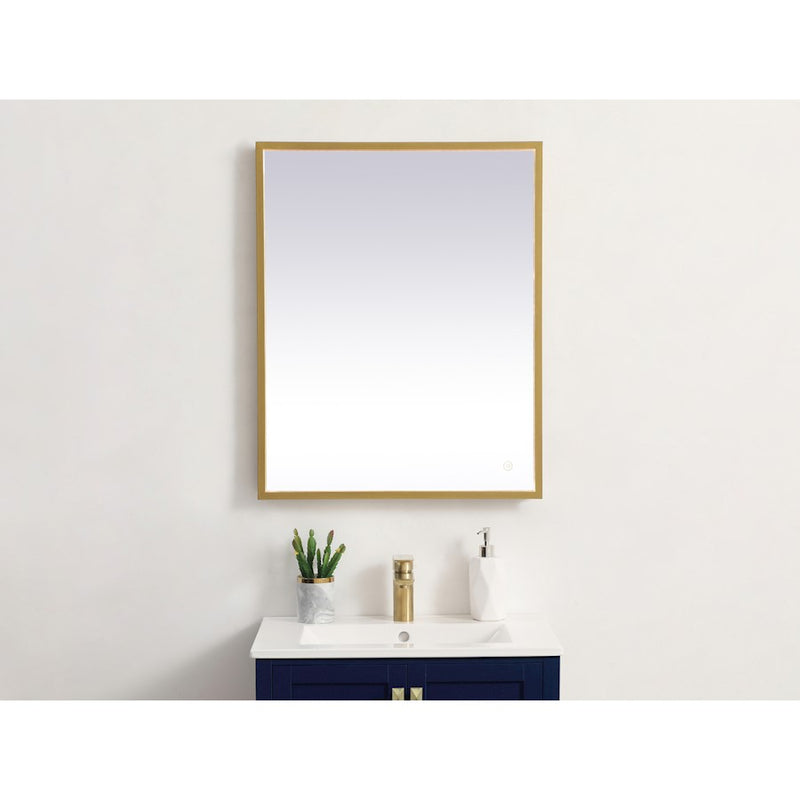 Elegant Decor Pier 24X30" LED Mirror/3000K/4200K/6400K, Brass