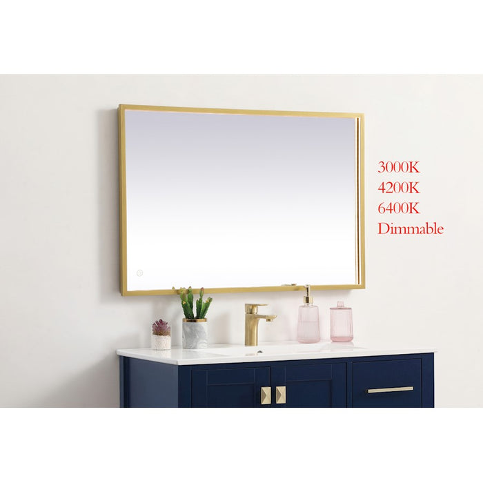 Elegant Decor Pier 24X36" LED Mirror/3000K/4200K/6400K, Brass