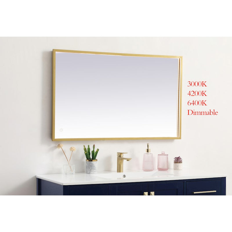 Elegant Decor Pier 24X40" LED Mirror/3000K/4200K/6400K, Brass