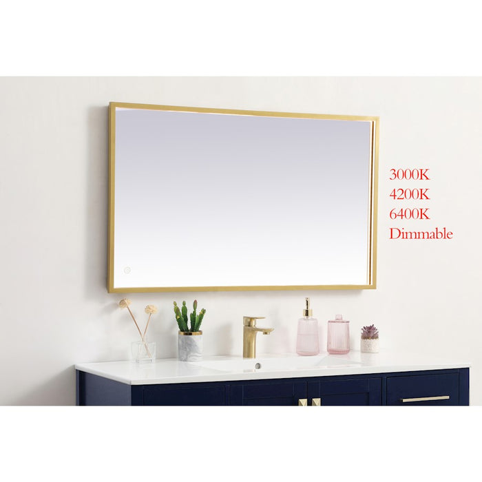 Elegant Decor Pier 24X40" LED Mirror/3000K/4200K/6400K, Brass