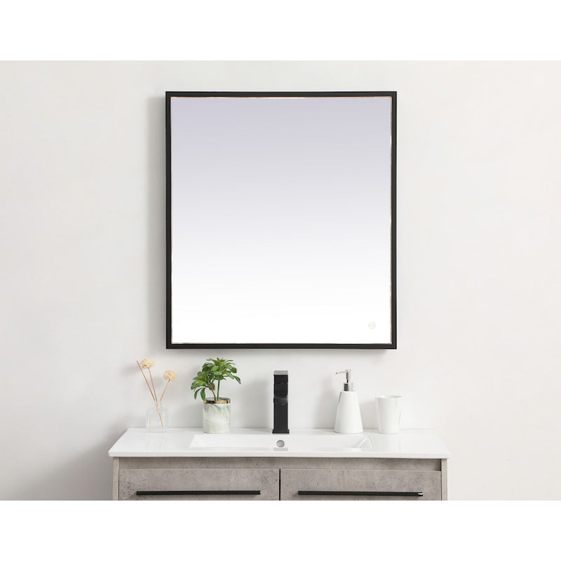 Elegant Decor Pier 27X30" LED Mirror/3000K/4200K/6400K, Black