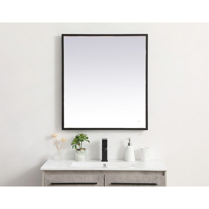 Elegant Decor Pier 27X30" LED Mirror/3000K/4200K/6400K, Black