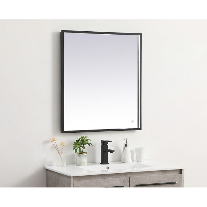 Elegant Decor Pier 27X30" LED Mirror/3000K/4200K/6400K, Black