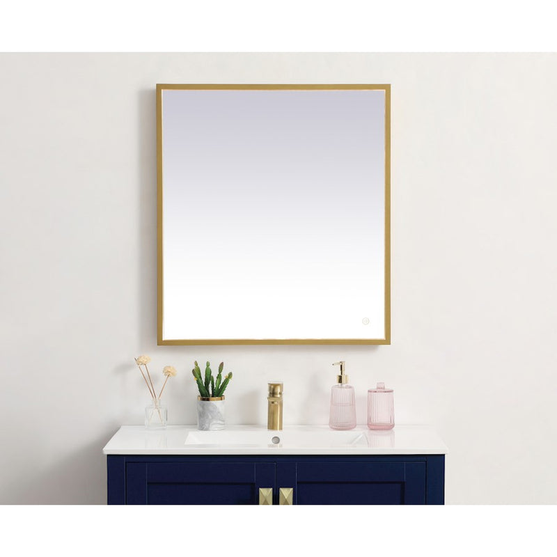 Elegant Decor Pier 27X30" LED Mirror/3000K/4200K/6400K, Brass
