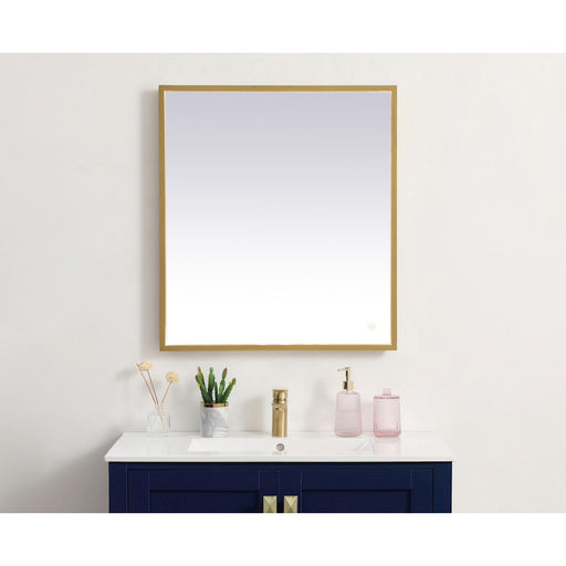 Elegant Decor Pier 27X30" LED Mirror/3000K/4200K/6400K, Brass
