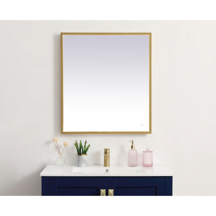 Elegant Decor Pier 27X30" LED Mirror/3000K/4200K/6400K, Brass