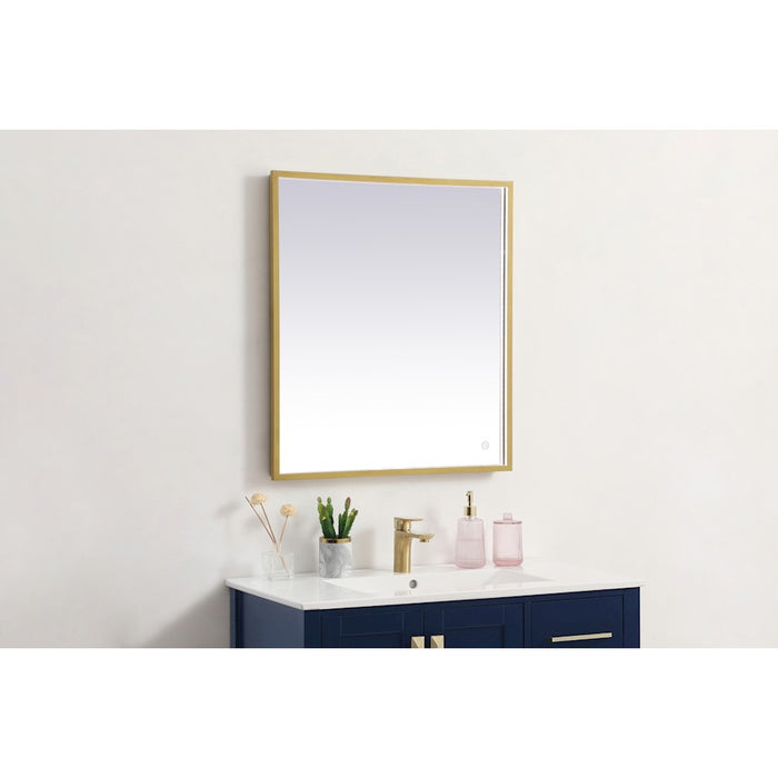 Elegant Decor Pier 27X30" LED Mirror/3000K/4200K/6400K, Brass