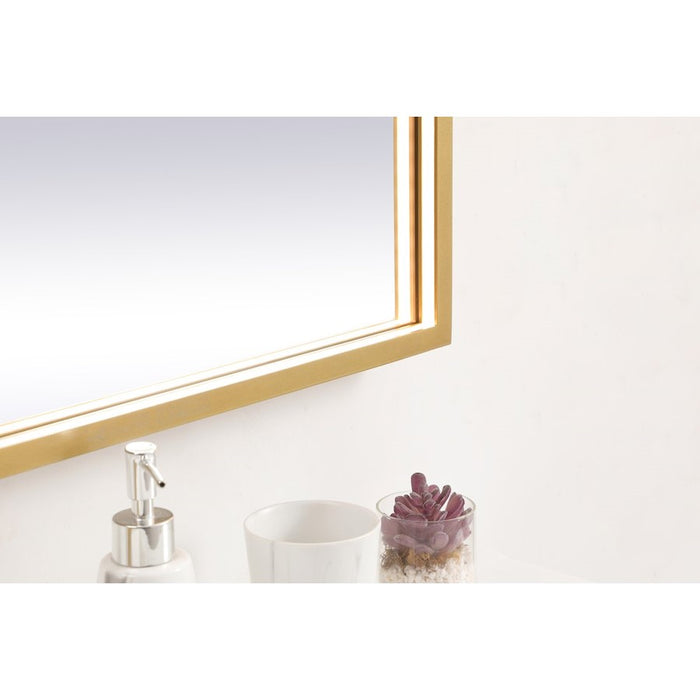 Elegant Decor Pier 27X30" LED Mirror/3000K/4200K/6400K, Brass