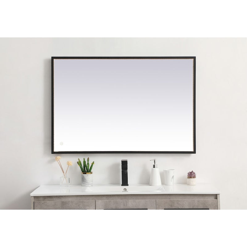 Elegant Decor Pier 27X40" LED Mirror/3000K/4200K/6400K, Black
