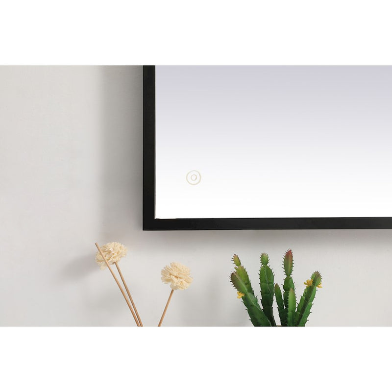 Elegant Decor Pier 27X40" LED Mirror/3000K/4200K/6400K, Black