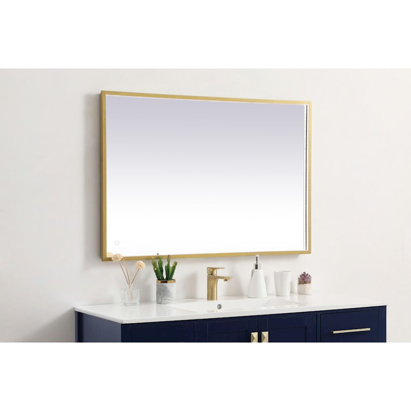Elegant Decor Pier 27X40" LED Mirror/3000K/4200K/6400K, Brass