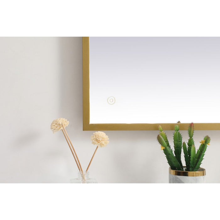 Elegant Decor Pier 27X40" LED Mirror/3000K/4200K/6400K, Brass