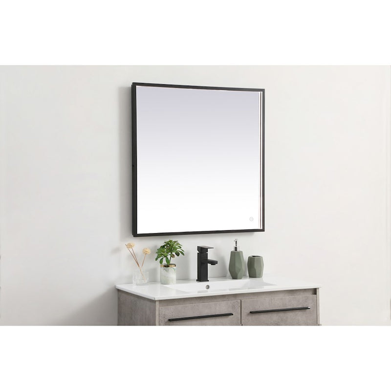 Elegant Decor Pier 30X30" LED Mirror/3000K/4200K/6400K, Black