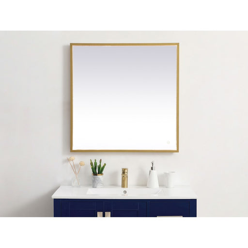 Elegant Decor Pier 30X30" LED Mirror/3000K/4200K/6400K, Brass