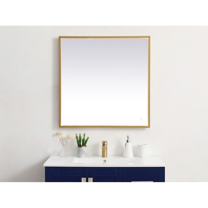Elegant Decor Pier 30X30" LED Mirror/3000K/4200K/6400K, Brass