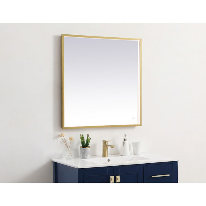 Elegant Decor Pier 30X30" LED Mirror/3000K/4200K/6400K, Brass