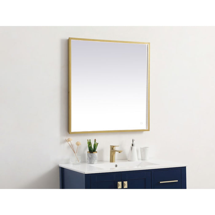Elegant Decor Pier 30X30" LED Mirror/3000K/4200K/6400K, Brass