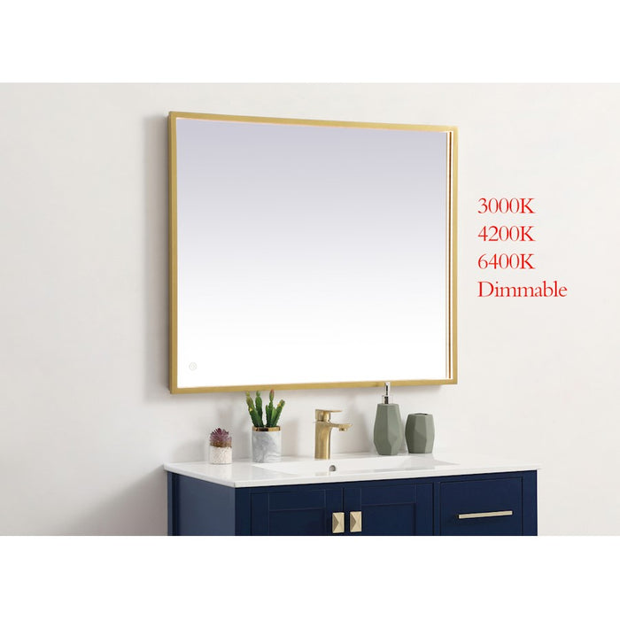 Elegant Decor Pier 30X36" LED Mirror/3000K/4200K/6400K, Brass