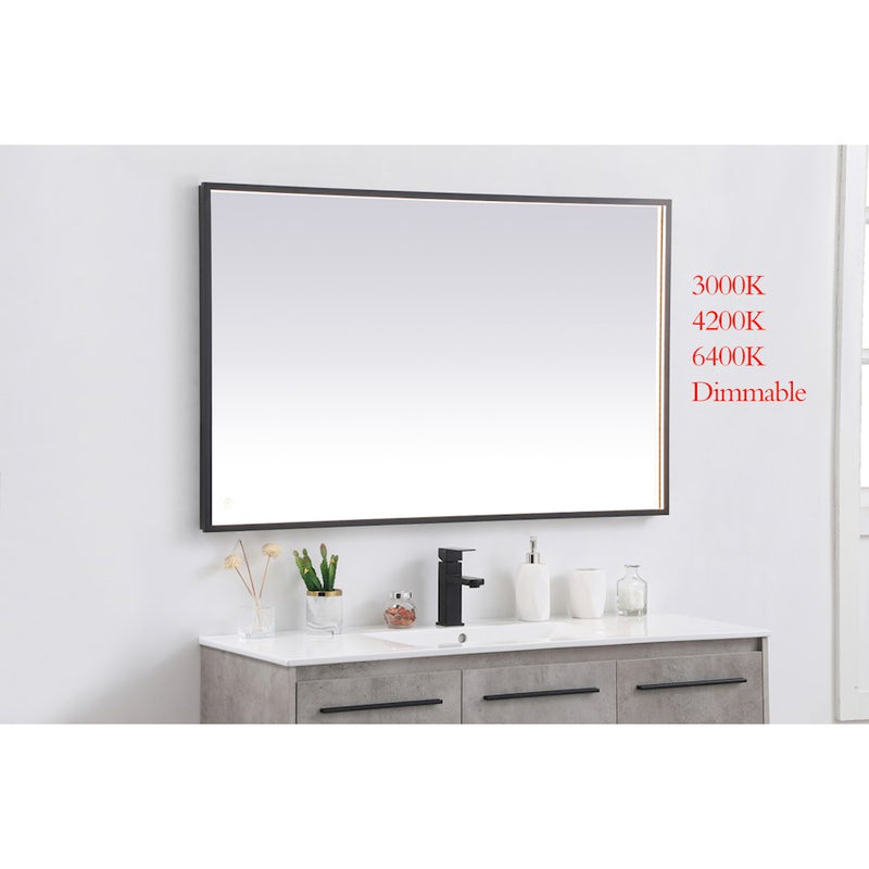 Elegant Decor Pier 30X48" LED Mirror/3000K/4200K/6400K, Black