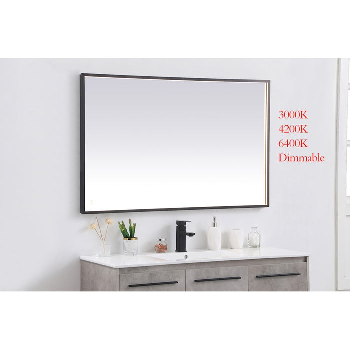 Elegant Decor Pier 30X48" LED Mirror/3000K/4200K/6400K, Black