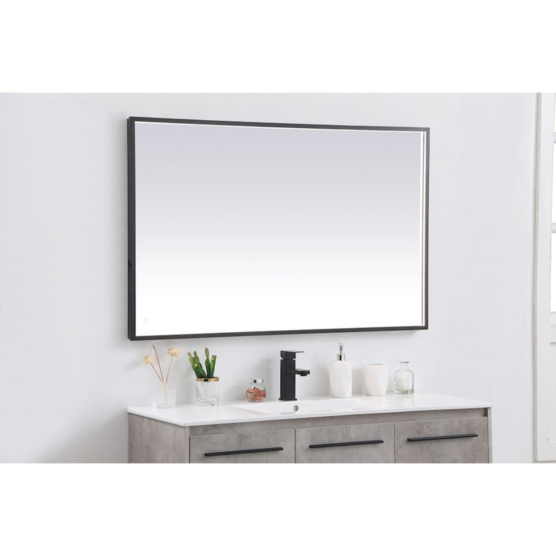 Elegant Decor Pier 30X48" LED Mirror/3000K/4200K/6400K, Black