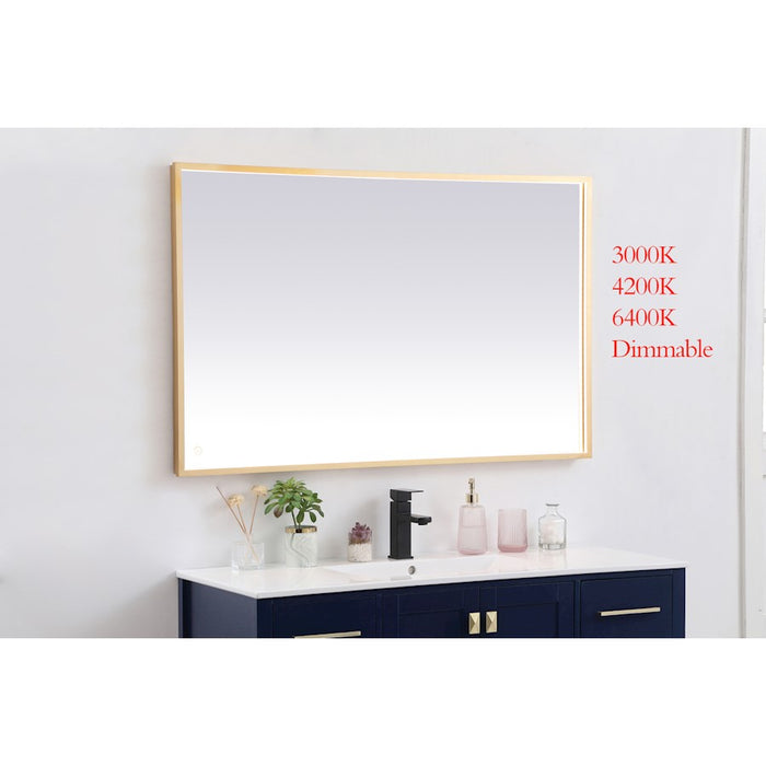 Elegant Decor Pier 30X48" LED Mirror/3000K/4200K/6400K, Brass
