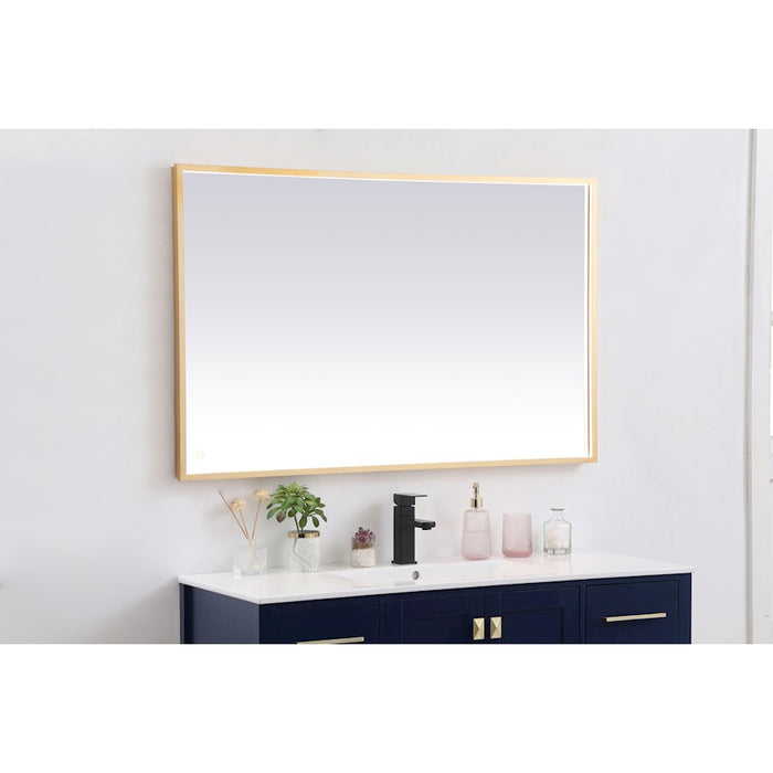 Elegant Decor Pier 30X48" LED Mirror/3000K/4200K/6400K, Brass