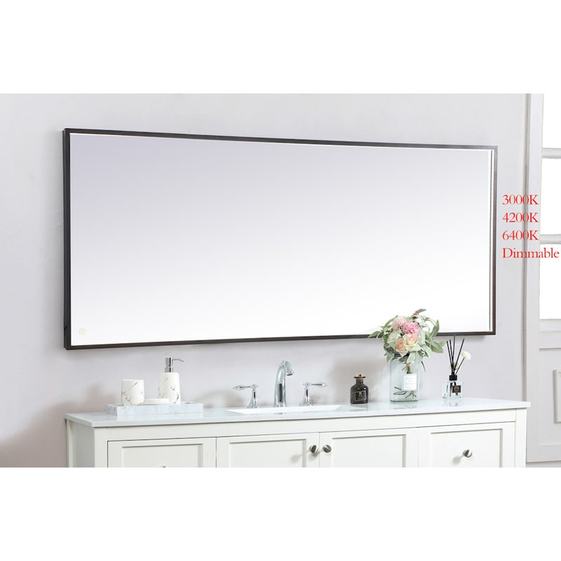 Elegant Decor Pier 30X72" LED Mirror/3000K/4200K/6400K, Black