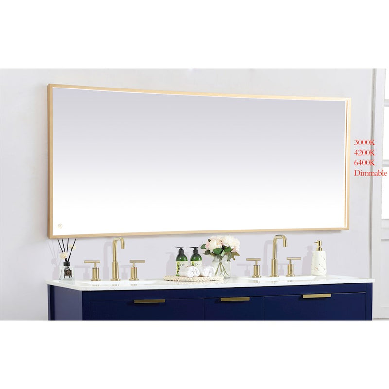 Elegant Decor Pier 30X72" LED Mirror/3000K/4200K/6400K, Brass