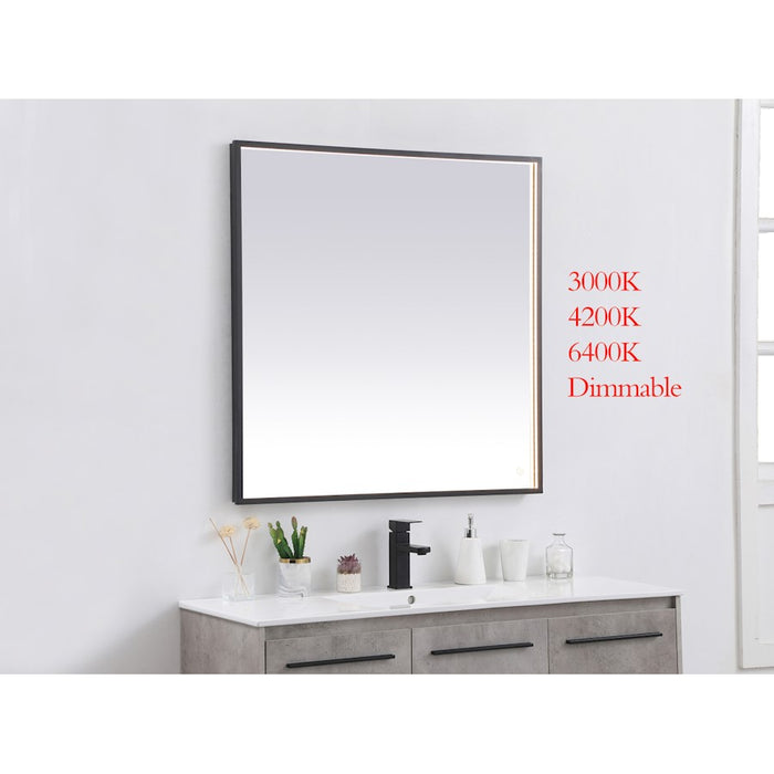 Elegant Decor Pier 36X36" LED Mirror/3000K/4200K/6400K, Black
