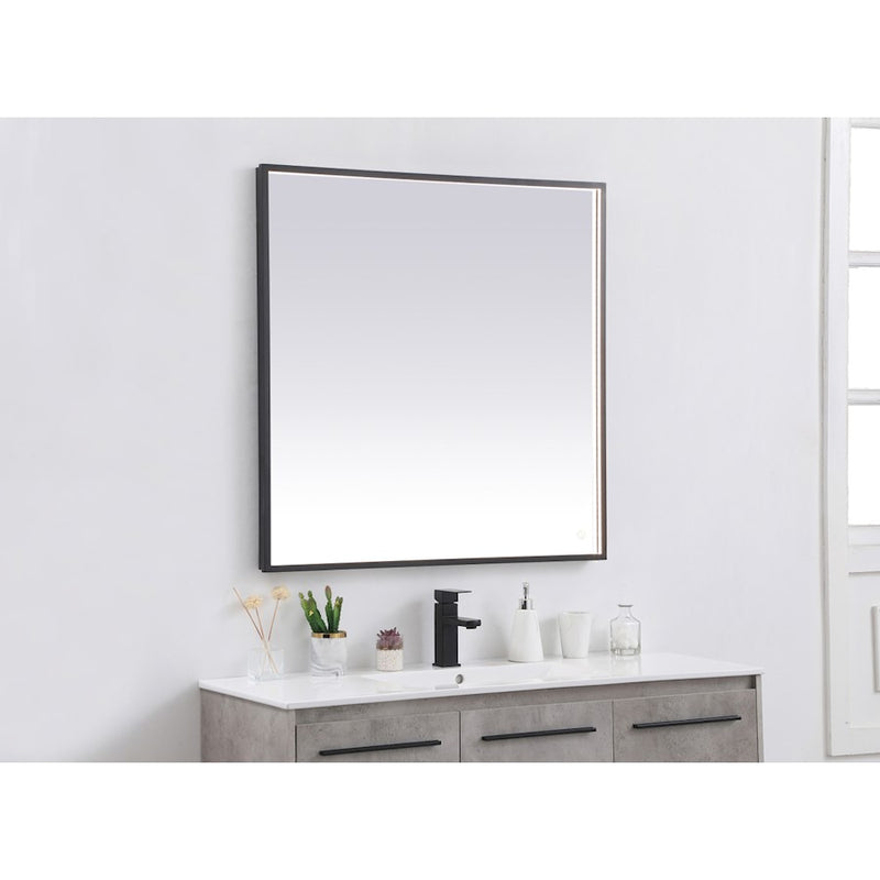 Elegant Decor Pier 36X36" LED Mirror/3000K/4200K/6400K, Black