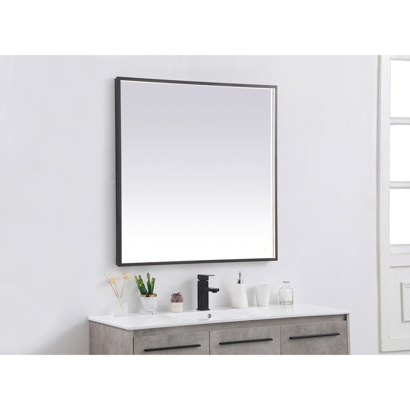 Elegant Decor Pier 36X36" LED Mirror/3000K/4200K/6400K, Black