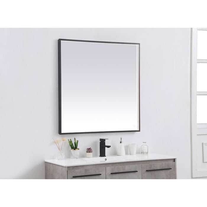 Elegant Decor Pier 36X36" LED Mirror/3000K/4200K/6400K, Black