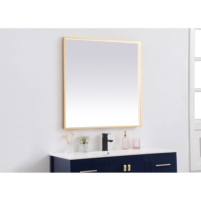 Elegant Decor Pier 36X36" LED Mirror/3000K/4200K/6400K, Brass