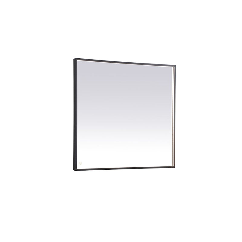 Elegant Decor Pier 36X40" LED Mirror/3000K/4200K/6400K, Black