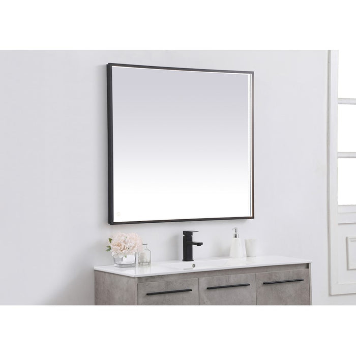 Elegant Decor Pier 36X40" LED Mirror/3000K/4200K/6400K, Black