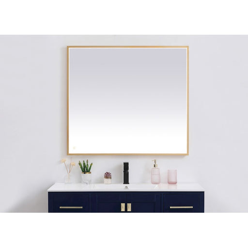 Elegant Decor Pier 36X40" LED Mirror/3000K/4200K/6400K, Brass