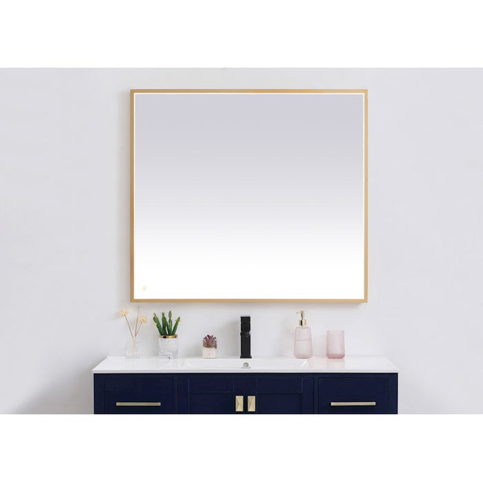 Elegant Decor Pier 36X40" LED Mirror/3000K/4200K/6400K, Brass