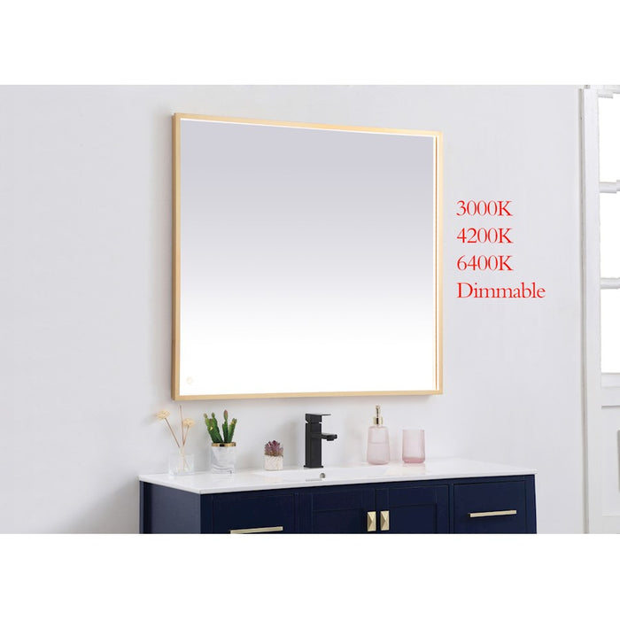 Elegant Decor Pier 36X40" LED Mirror/3000K/4200K/6400K, Brass