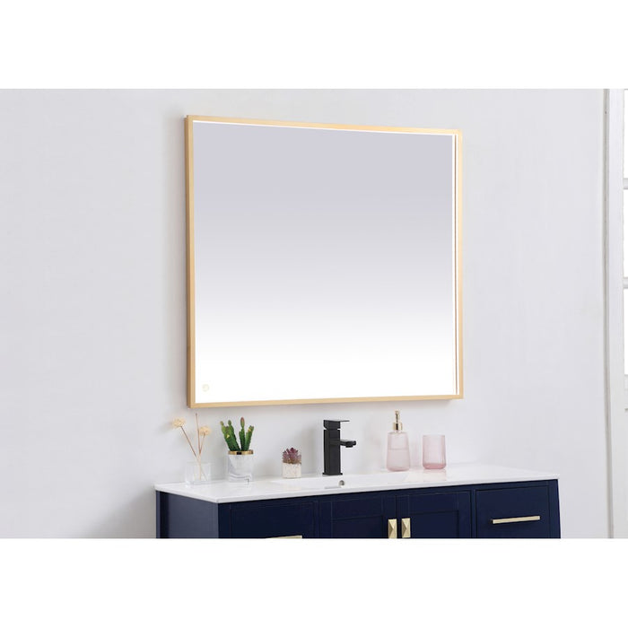 Elegant Decor Pier 36X40" LED Mirror/3000K/4200K/6400K, Brass