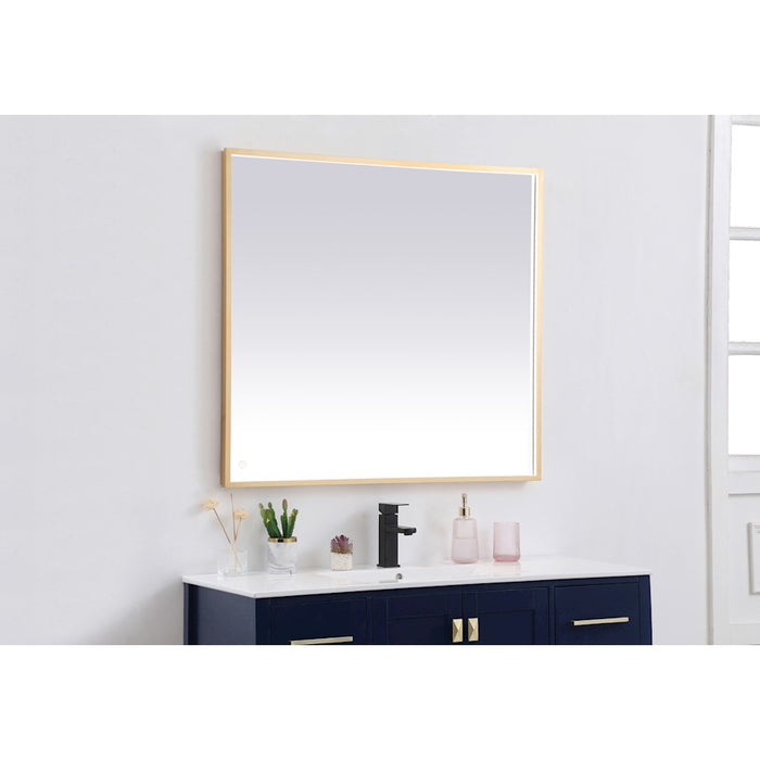 Elegant Decor Pier 36X40" LED Mirror/3000K/4200K/6400K, Brass
