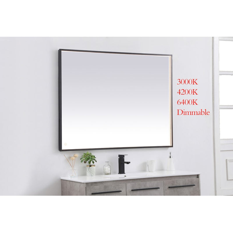 Elegant Decor Pier 36X48" LED Mirror/3000K/4200K/6400K, Black