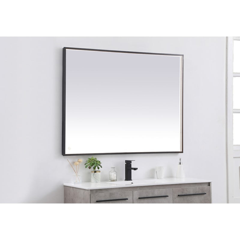 Elegant Decor Pier 36X48" LED Mirror/3000K/4200K/6400K, Black