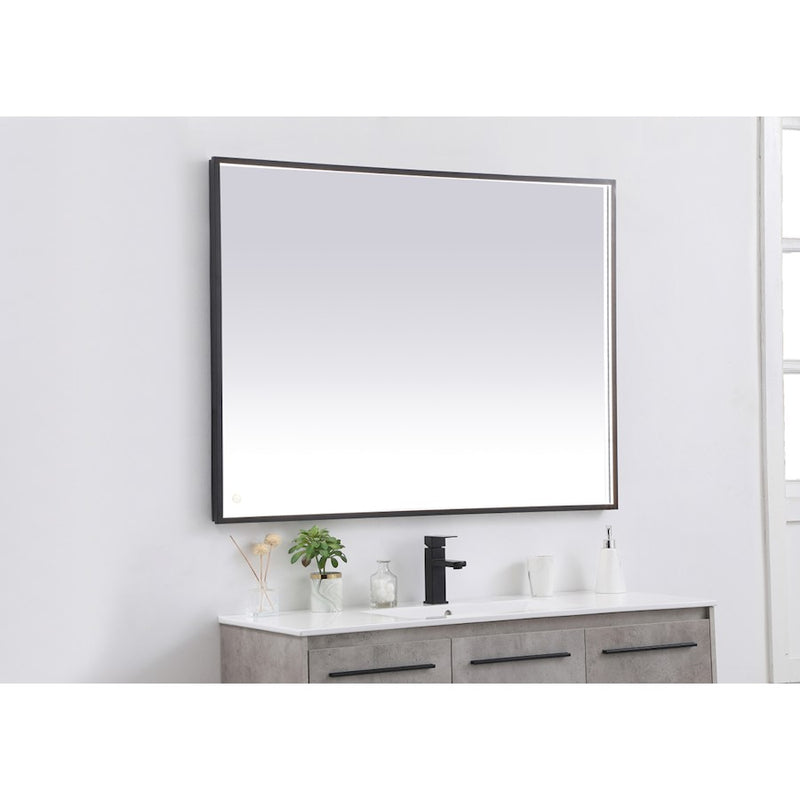 Elegant Decor Pier 36X48" LED Mirror/3000K/4200K/6400K, Black