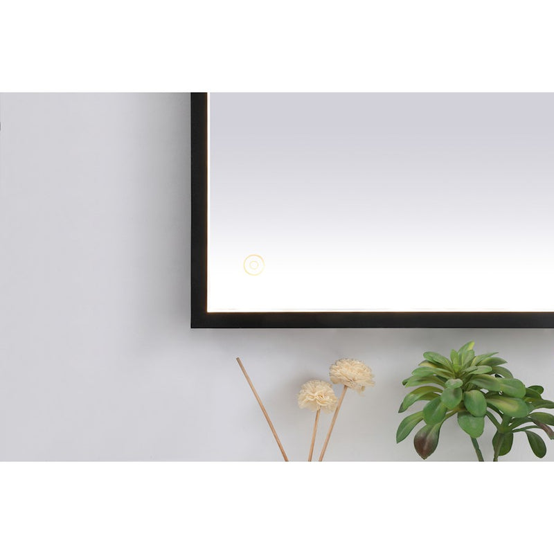 Elegant Decor Pier 36X48" LED Mirror/3000K/4200K/6400K, Black