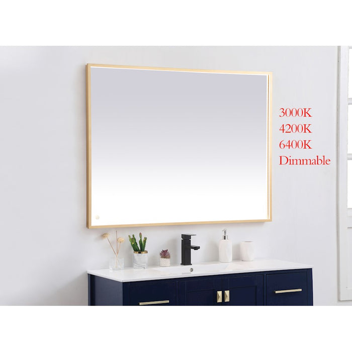 Elegant Decor Pier 36X48" LED Mirror/3000K/4200K/6400K, Brass