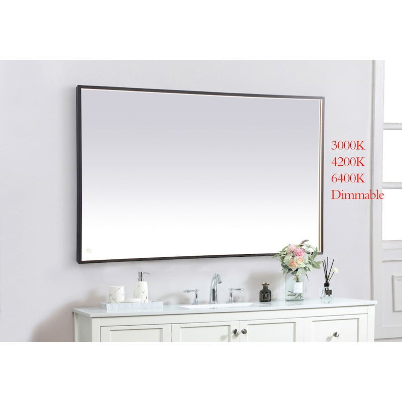 Elegant Decor Pier 36X60" LED Mirror/3000K/4200K/6400K, Black