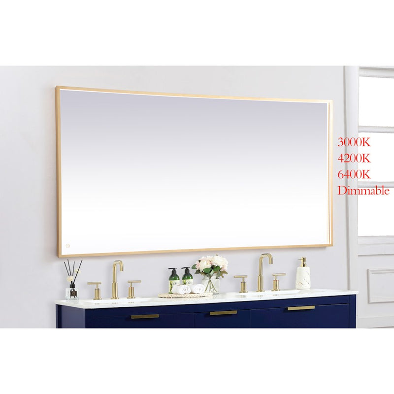 Elegant Decor Pier 36X72" LED Mirror/3000K/4200K/6400K, Brass